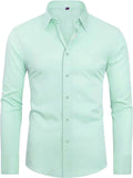 Chemise Infroissable à Coupe Ajustée Classique Vert Menthe - Mentigio